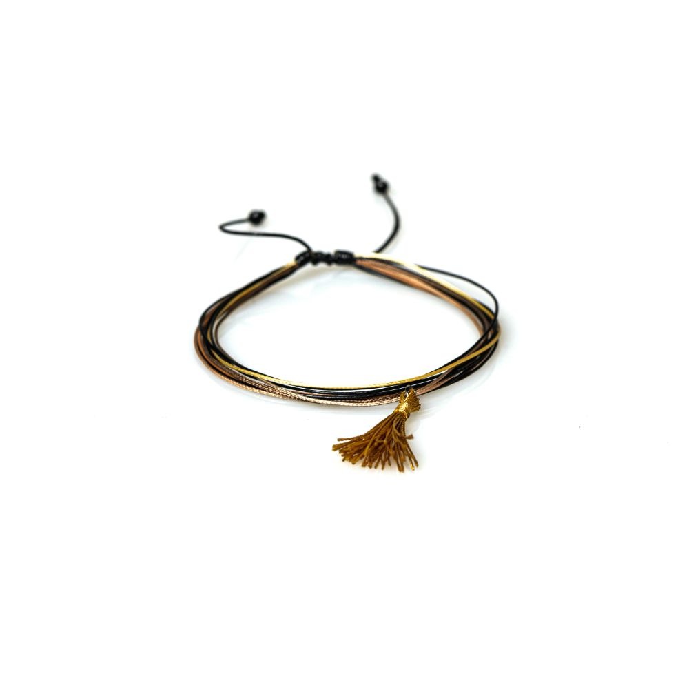 CrisFeather Caty bratara glezna negru-auriu-nude