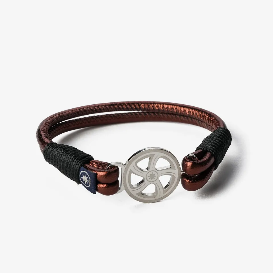 Old Skipper NPMLB-909M bratara piele Wheel bronz
