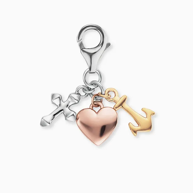 Engelsrufer Charm argint tricolor Credinta Iubire
