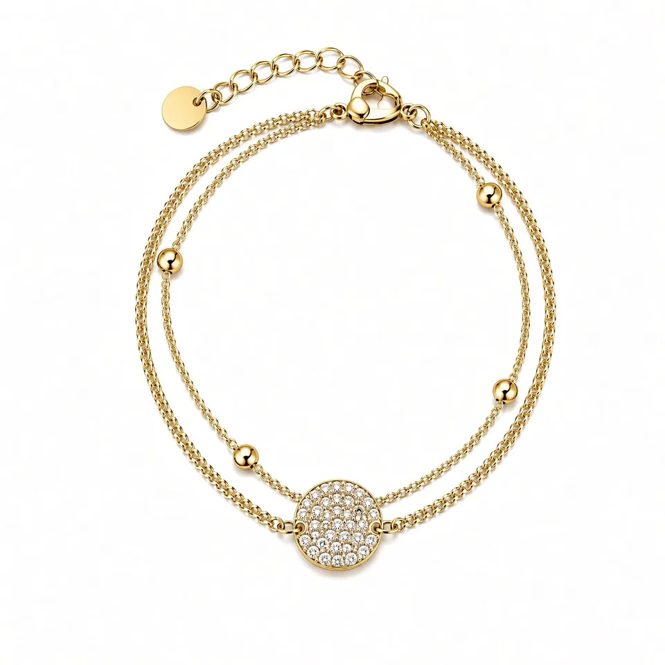 Rafini Halo Gold brățară placată aur 18K ajustabilă
