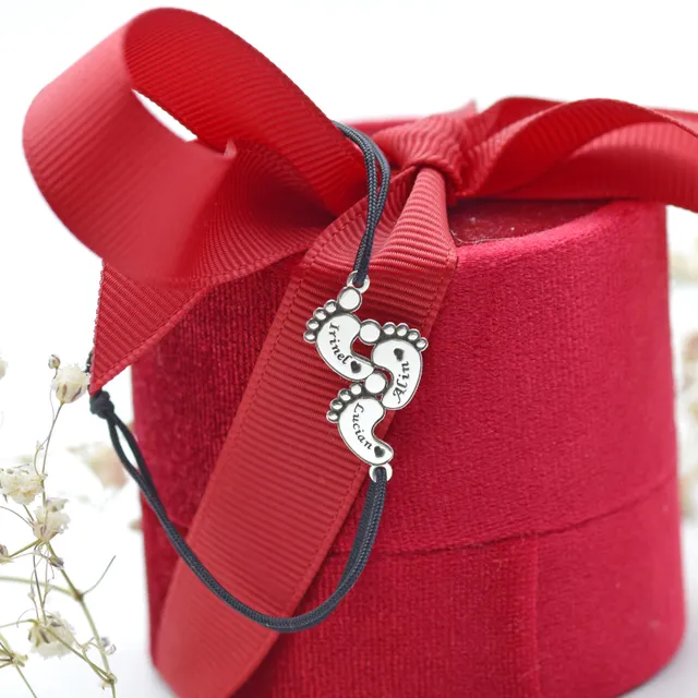 Margeluta.dincristal Piciorușe brățară personalizată argint 925