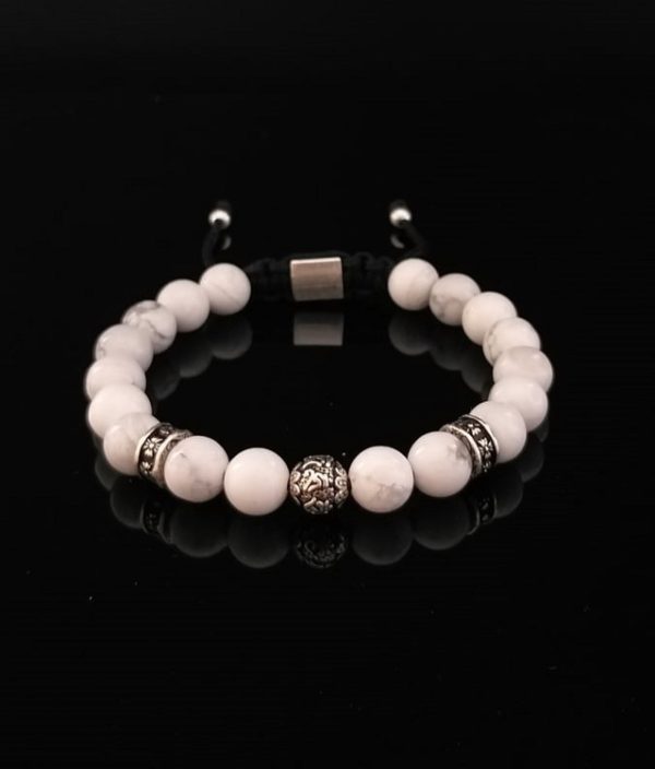 Dualstax Silver Howlite bratara howlit argint 925 reglabila