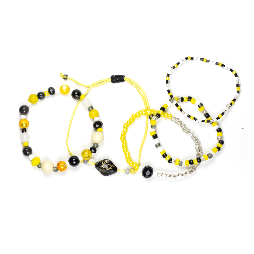 CrisFeather Party Bee set 5 bratari galben negru