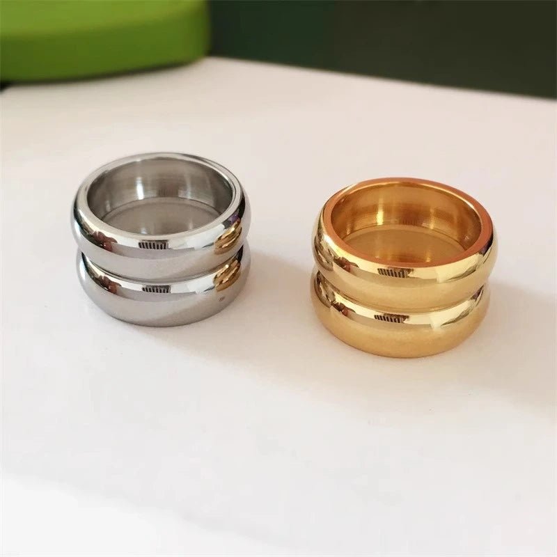 Rafini Double inel dublu placat aur 18K marimea 8
