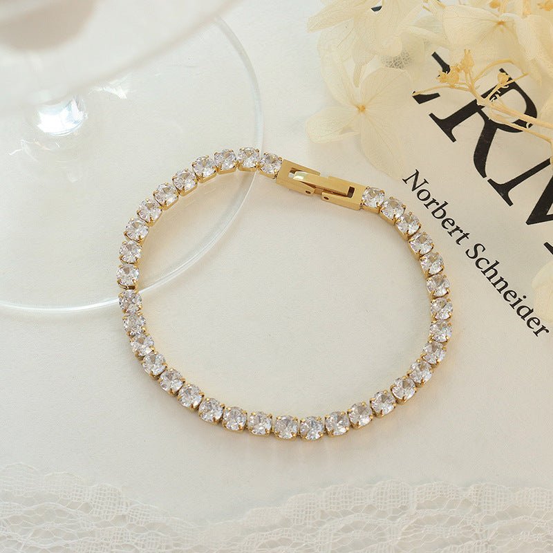 Rafini Tennis Gold bratara placata aur 18K 4 mm