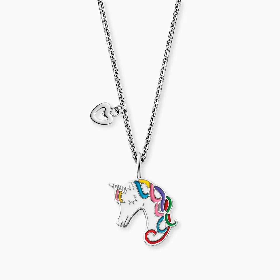 Herzengel Einhorn colier copii oțel unicorn email