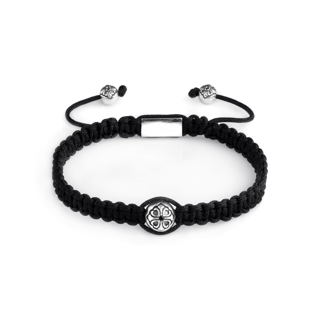 Dualstax Macrame bratara argint cruce snur