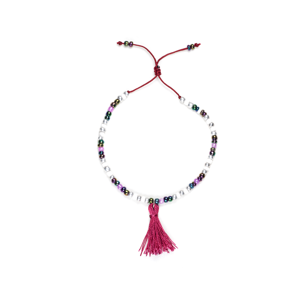 CrisFeather Cris brățară gleznă multicoloră ciucure