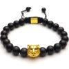 Dualstax Bratara Golden Lion Onix 8mm Aur