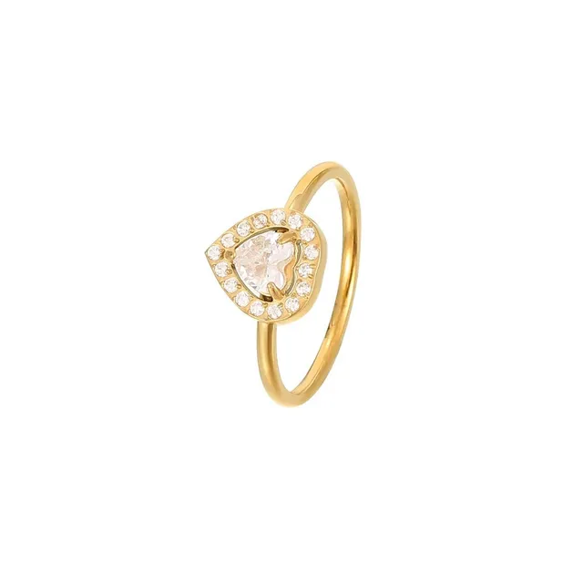 Rafini Royal White inel placat aur 18K marimi 7-8