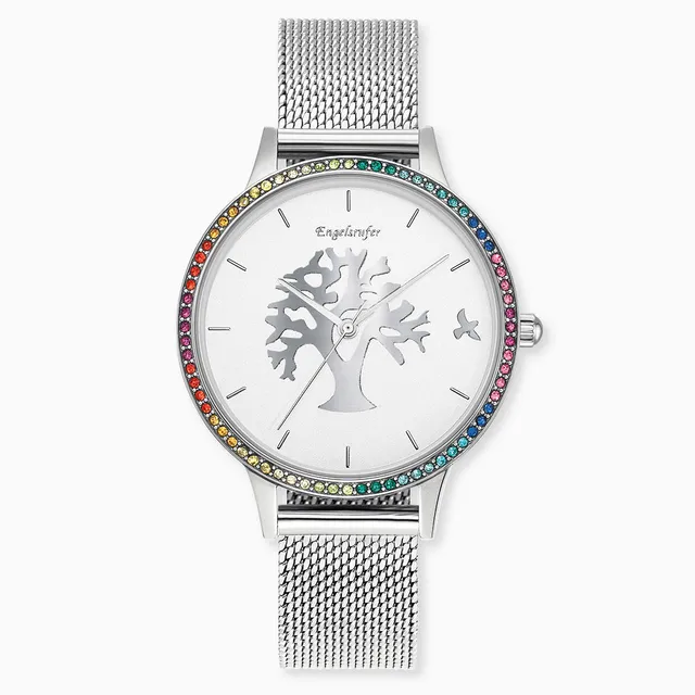 Engelsrufer Lebensbaum ceas otel zirconia multicolor mesh