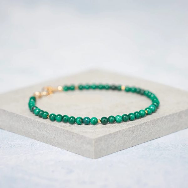 Dualstax Bratara Malachit 5mm Argint Verde Naturala