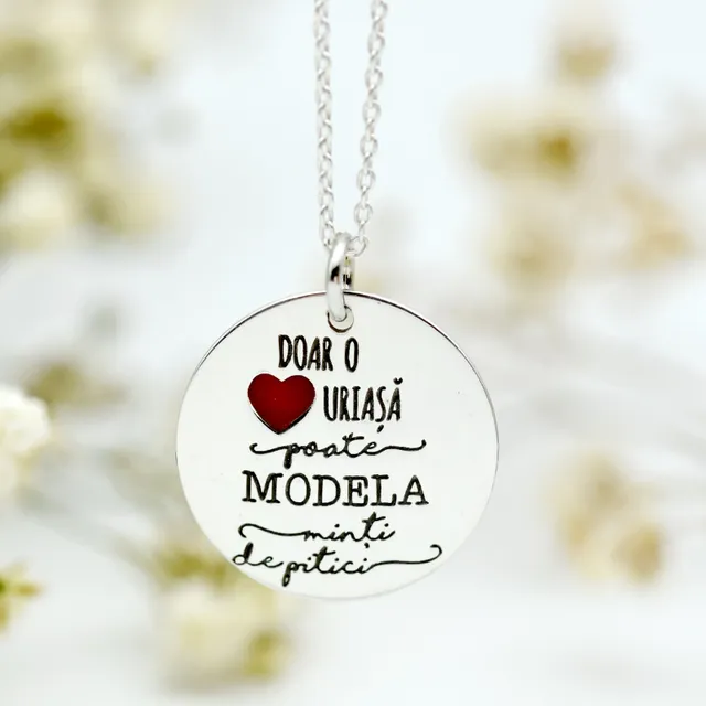 Margeluta.dincristal lănțișor bănuț argint personalizat educatoare
