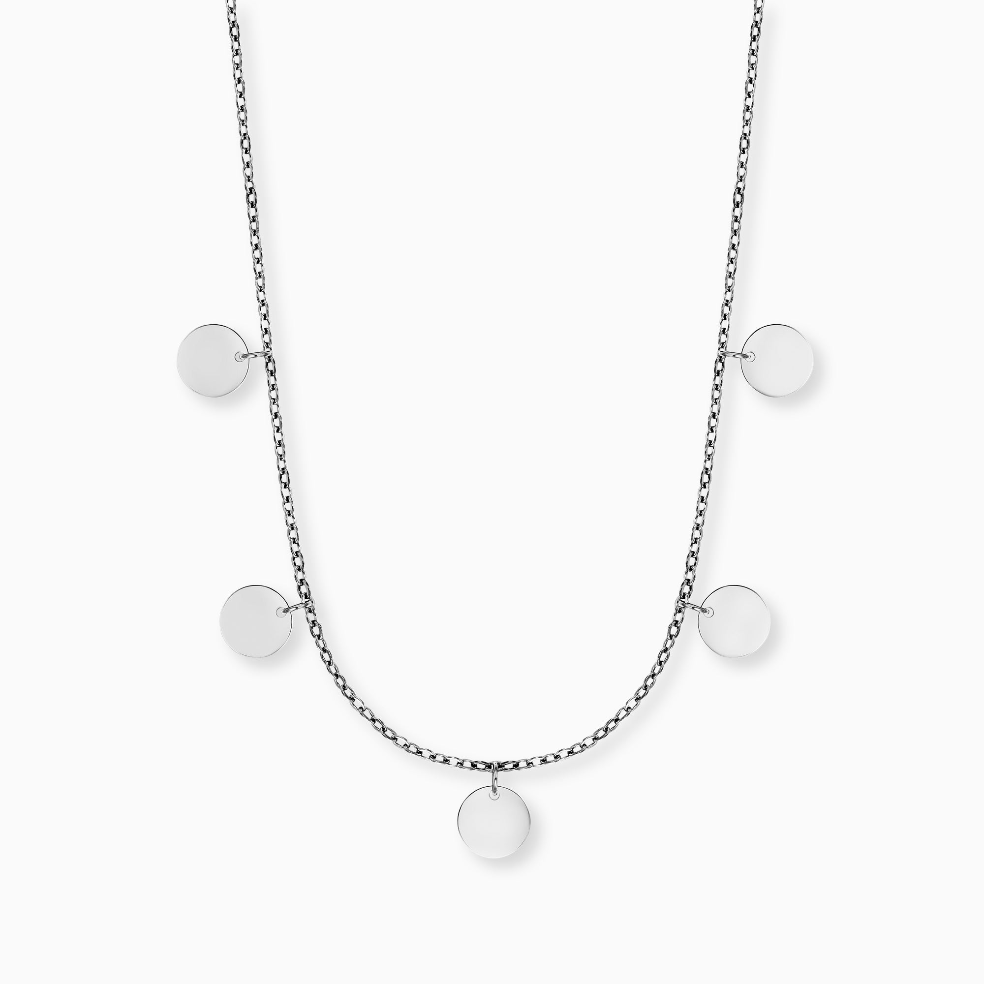 MySteel Happy Soul colier otel placute argintiu