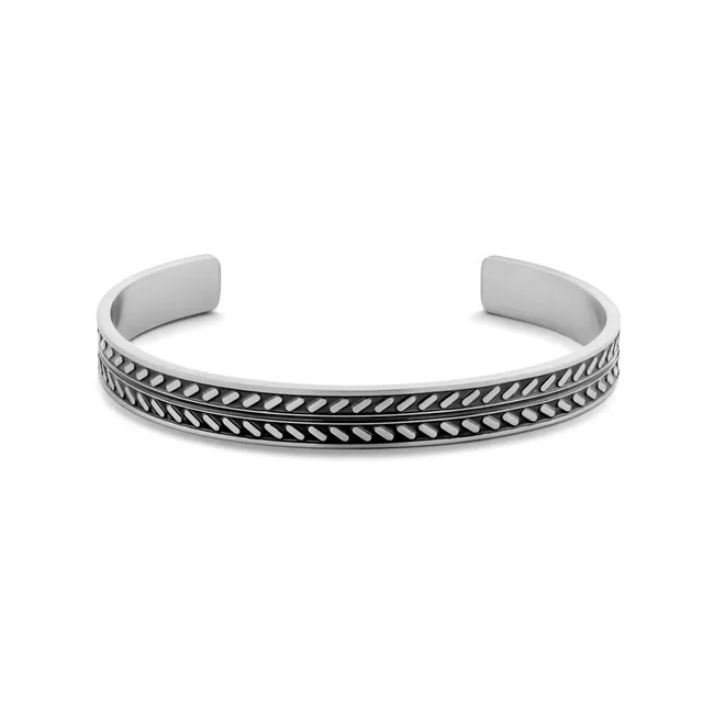 Frank 1967 Patterned Steel Bangle brățară argintie