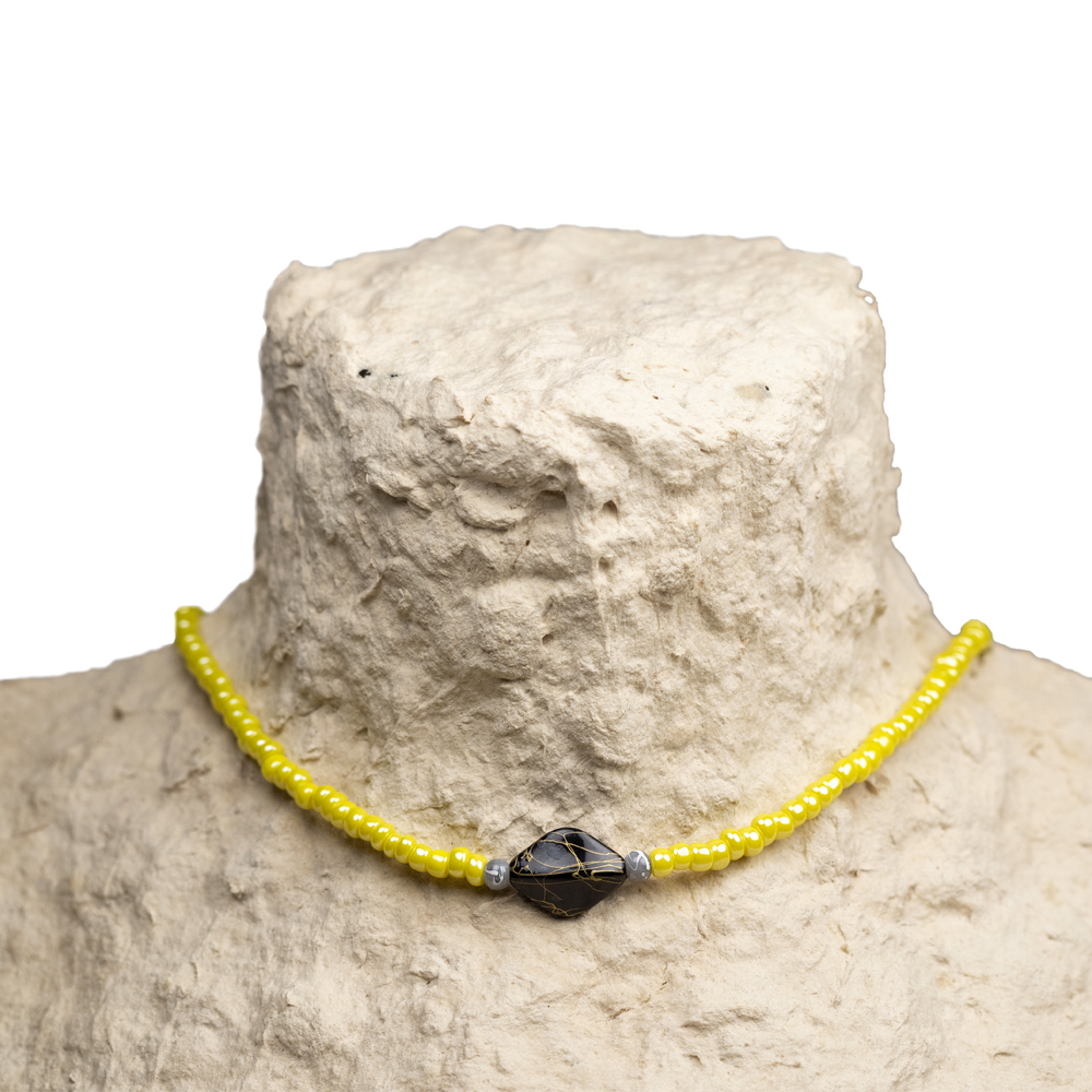CrisFeather Honey choker mărgele galben