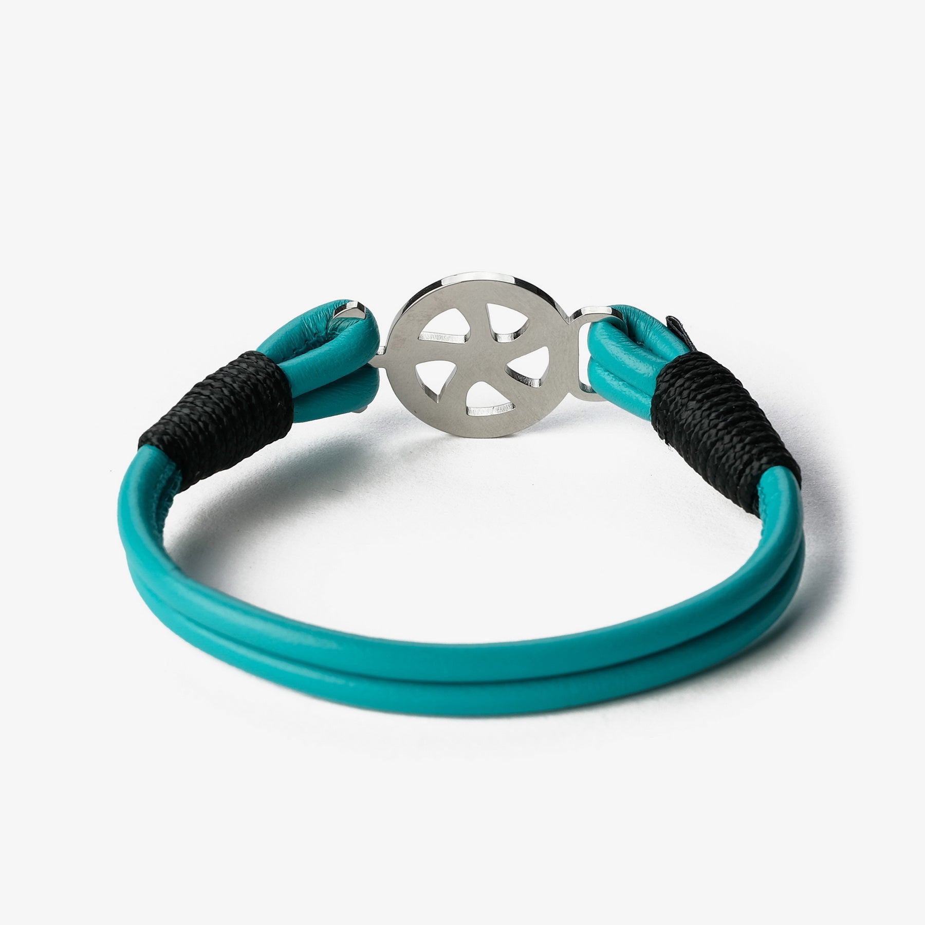 Old Skipper Turquoise Seas brățară piele turcoaz Wheel
