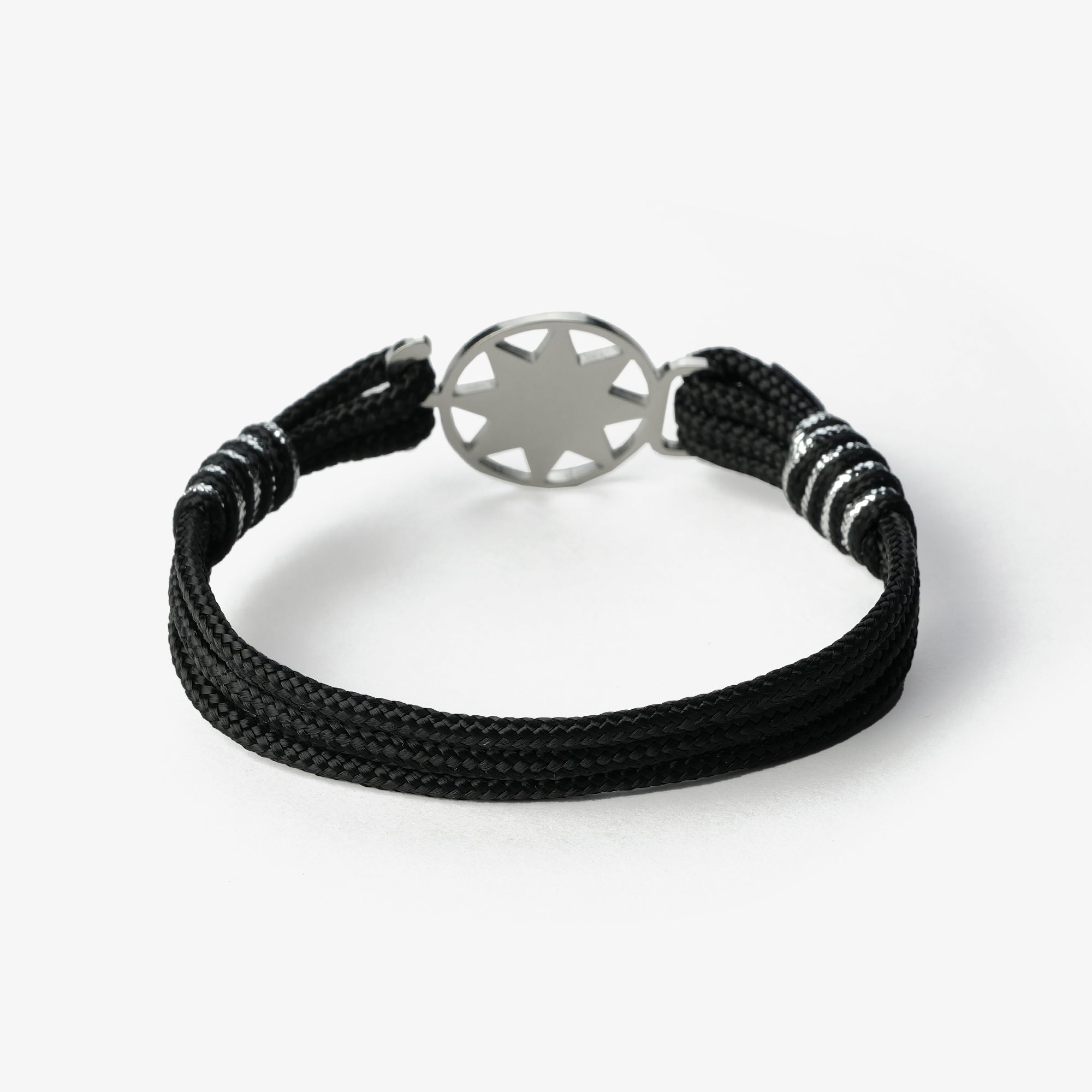 Old Skipper Midnight Cascade bratara snur negru-argintiu