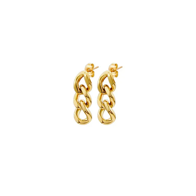 Rafini Loop Gold cercei aurii placati 18K