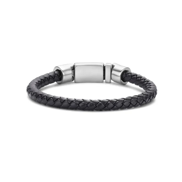 Frank 1967 Tough brățară piele 20 cm negru-argintiu