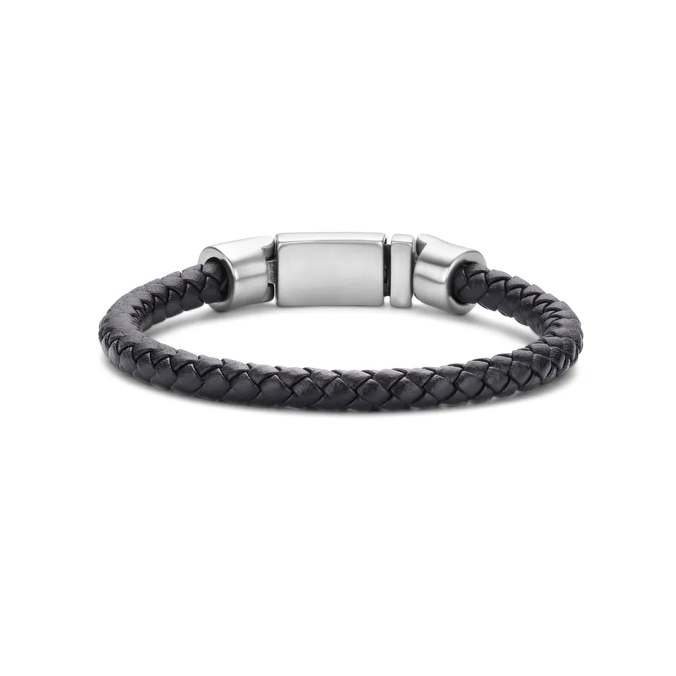 Frank 1967 Tough brățară piele 20 cm negru-argintiu