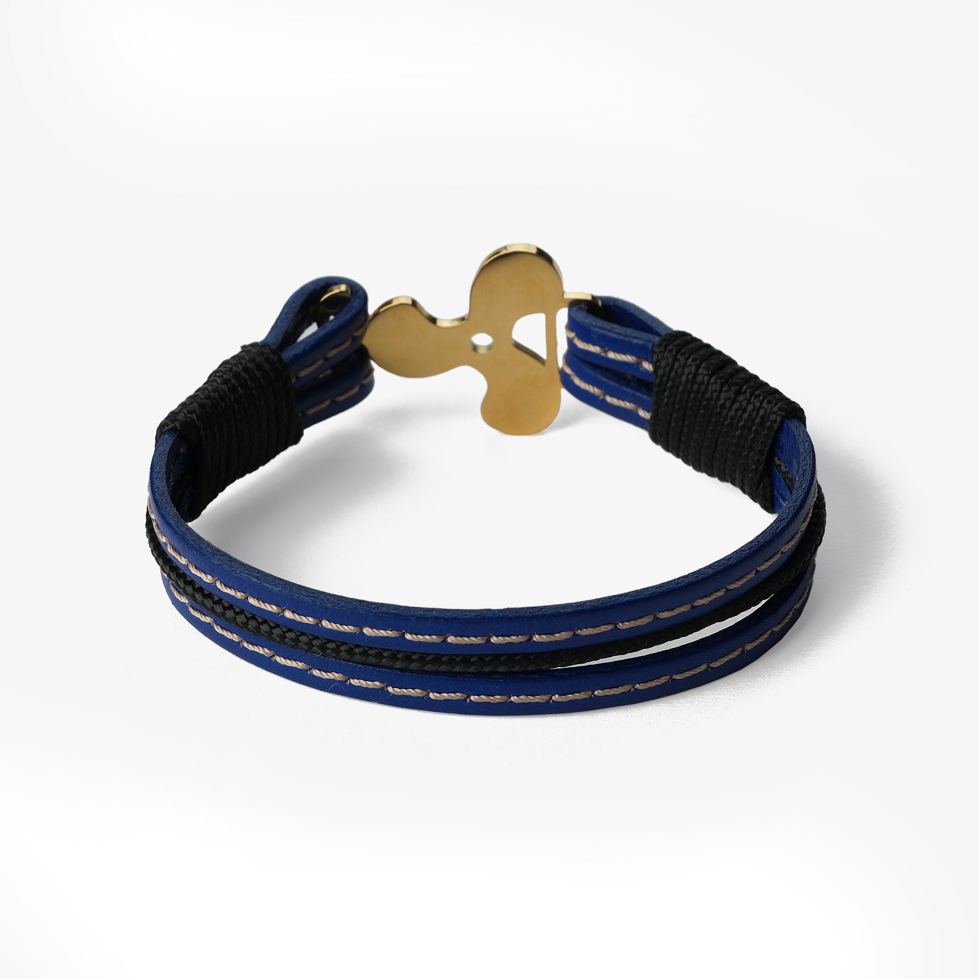 Old Skipper Azure Berry brățară piele elice aurie 18 cm