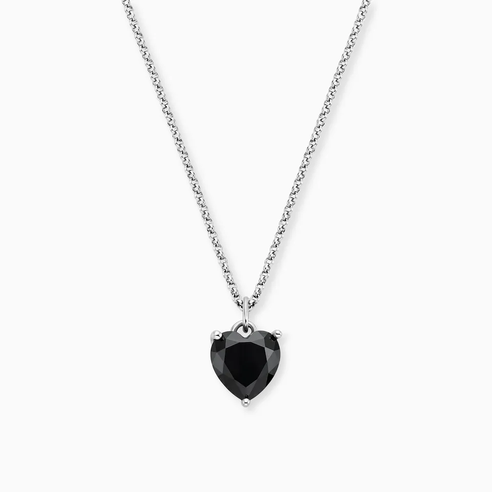 Engelsrufer Shiny Inimă colier argint zirconia negru
