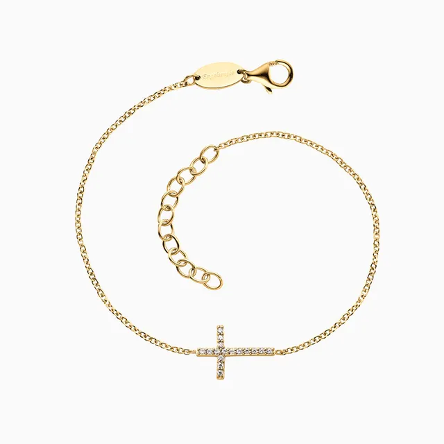 Engelsrufer Kreuz Gold brățară argint aurie zirconia