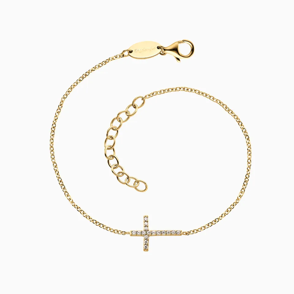 Engelsrufer Kreuz Gold brățară argint aurie zirconia
