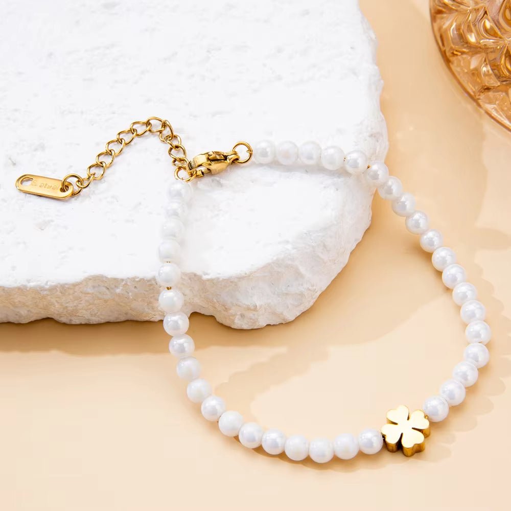 Rafini White Clover bratara aur 18K