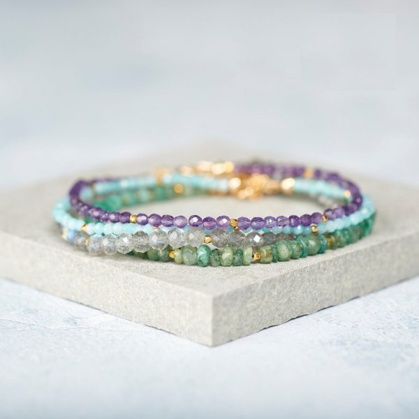 dualstax Ametist brățară damă 3mm aur 14K