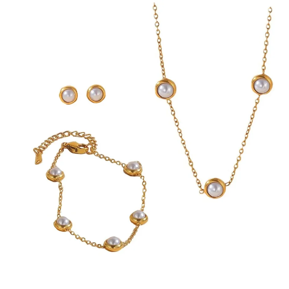 Rafini Timeless Pearl Shine set bijuterii perlă
