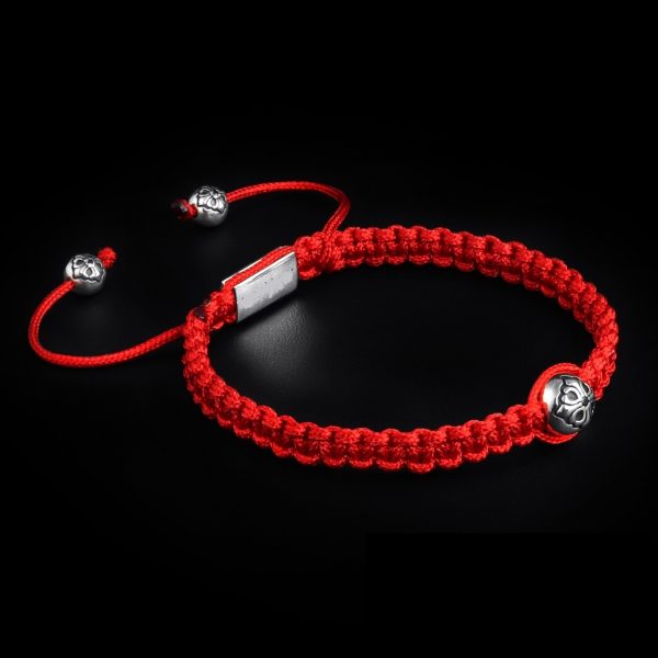 Dualstax Macrame bratara argint cruce snur