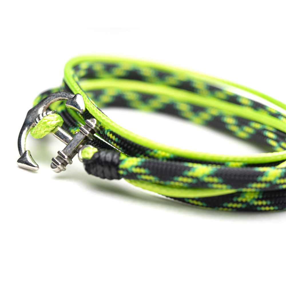 CrisFeather Zombie bratara barbati paracord ancora argintie