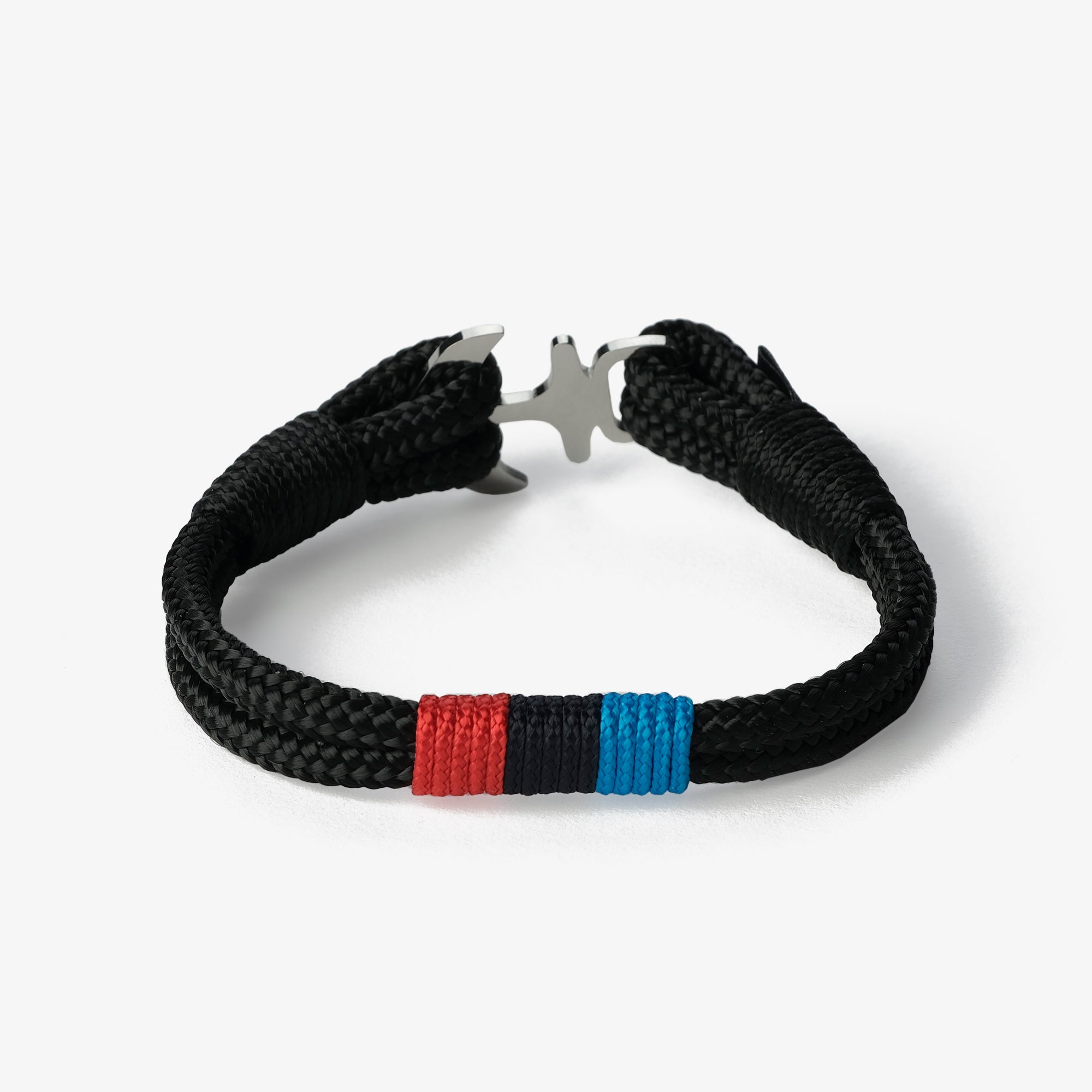 Old Skipper Midnight Marine brățară ancoră șnur nautic negru
