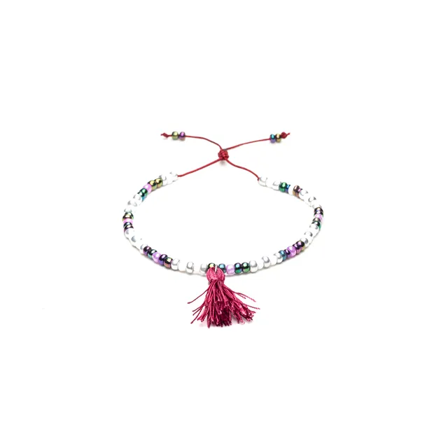 CrisFeather Cris brățară gleznă multicoloră ciucure