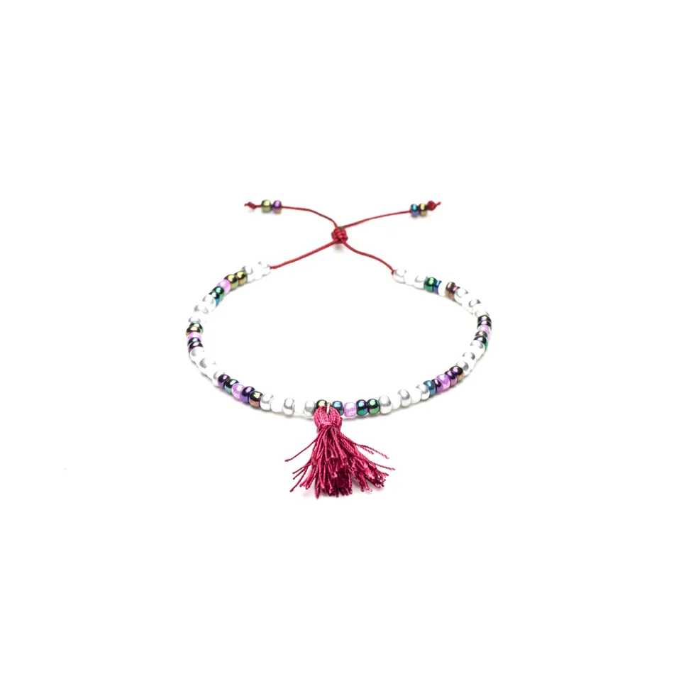 CrisFeather Cris brățară gleznă multicoloră ciucure