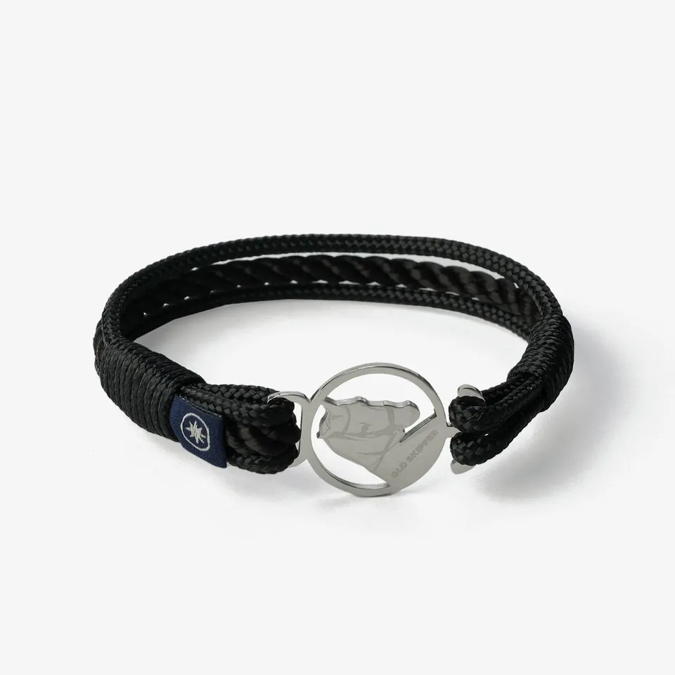 Old Skipper Midnight Onyx brățară Horse neagră din sfoară
