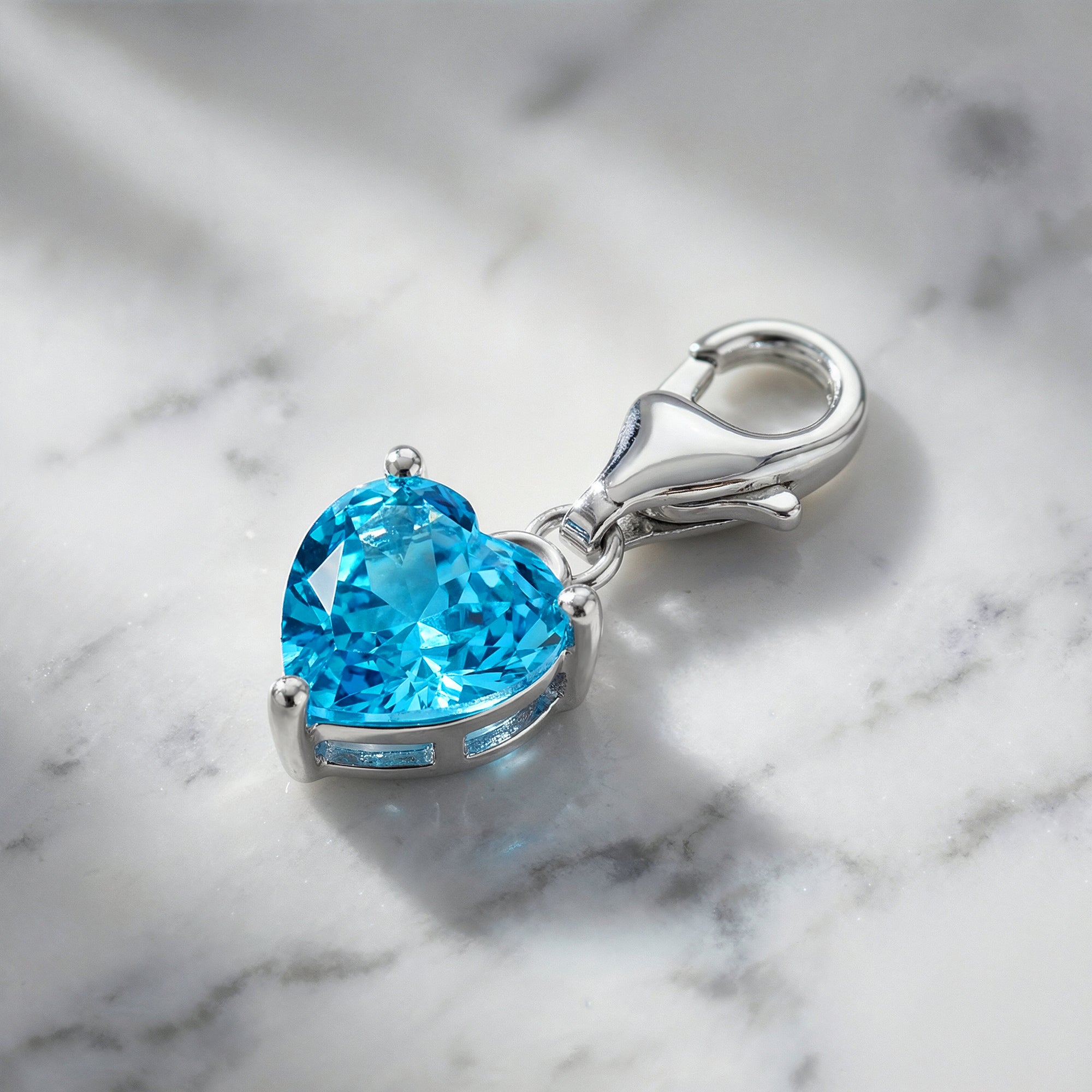Engelsrufer Shiny charm inima argint zirconia albastra