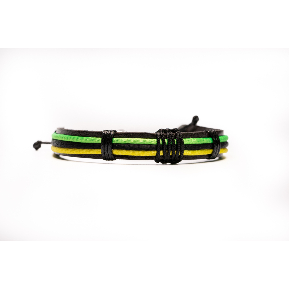 CrisFeather Magnum Green bratara piele rasta