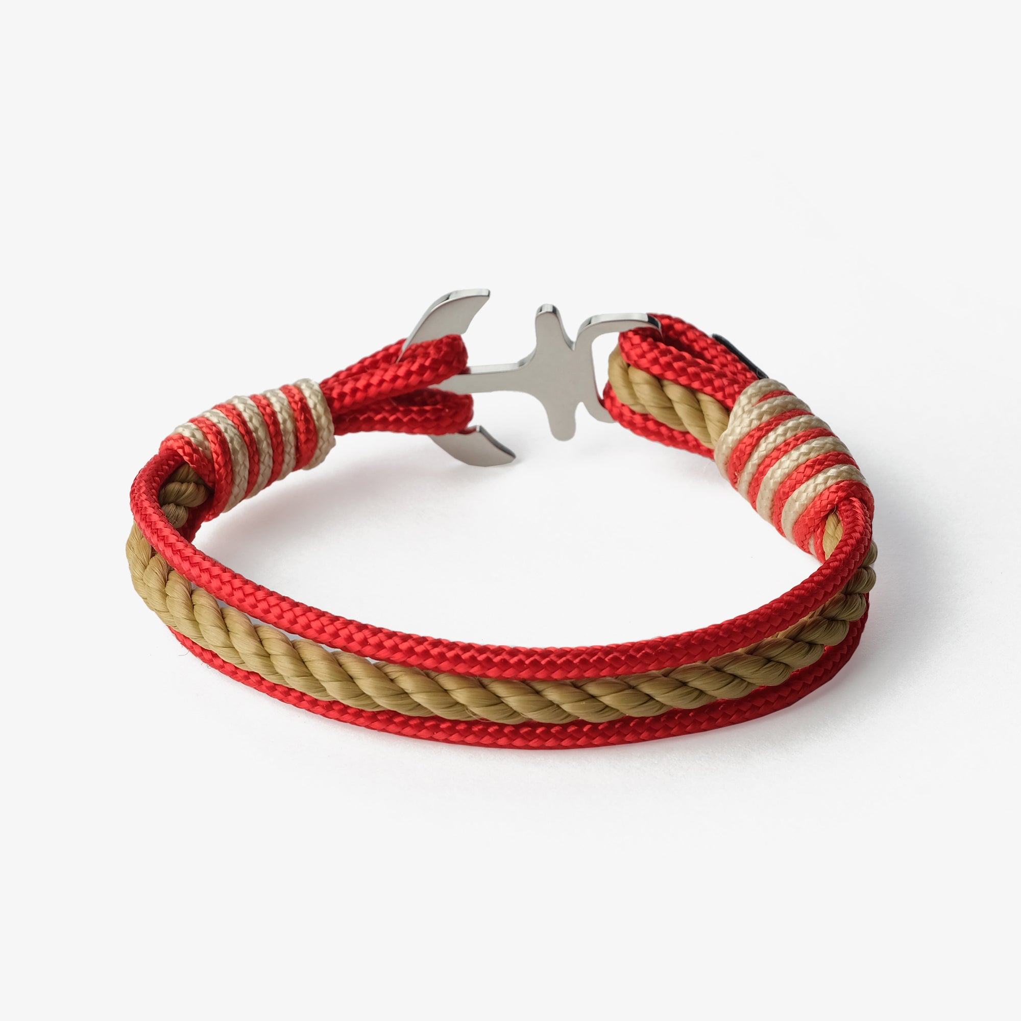 Old Skipper Red Sands Anchor brățară sfoară roșu-bej