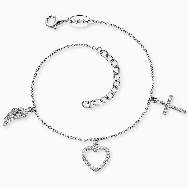 Bratara Engelsrufer Glaube Liebe Hoffnung zirconia argint