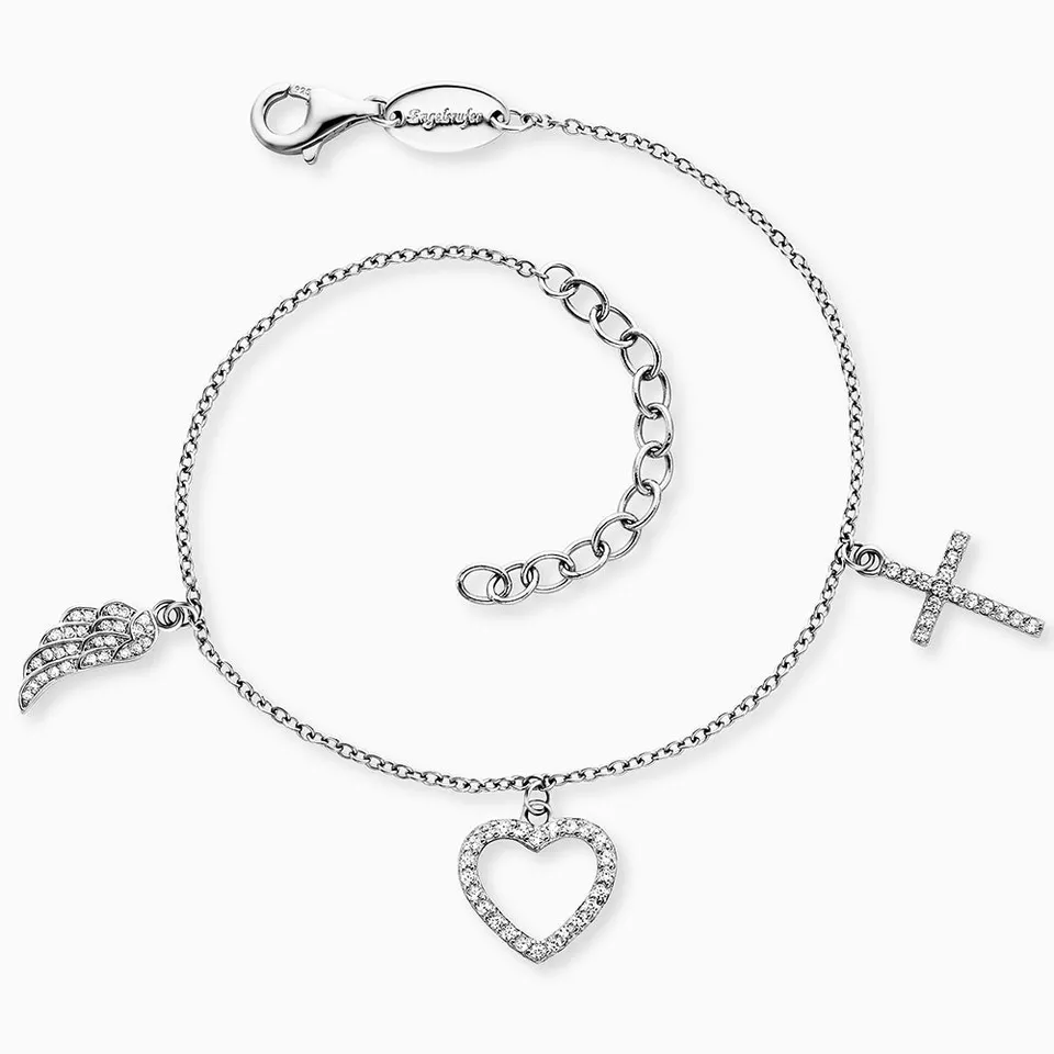 Bratara Engelsrufer Glaube Liebe Hoffnung zirconia argint
