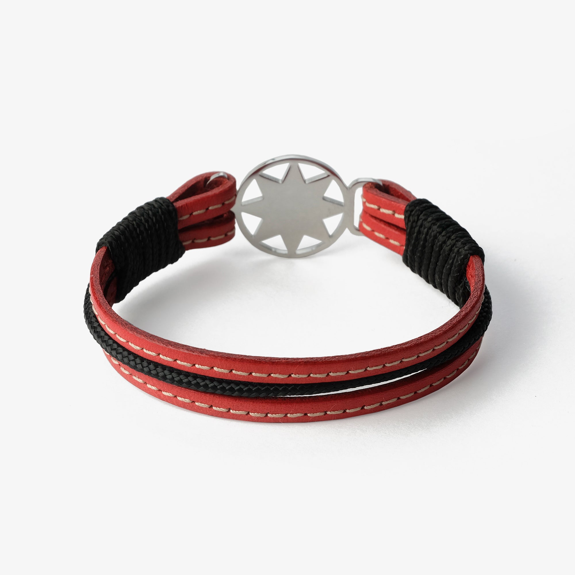 Old Skipper Crimson Tide brățară piele North Star roșu-negru