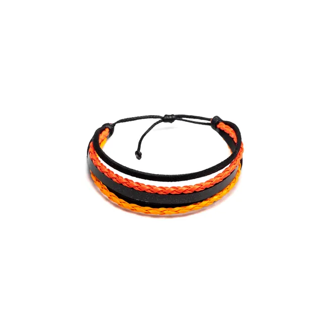 CrisFeather Virgil bratara piele unisex negru-corai reglabila
