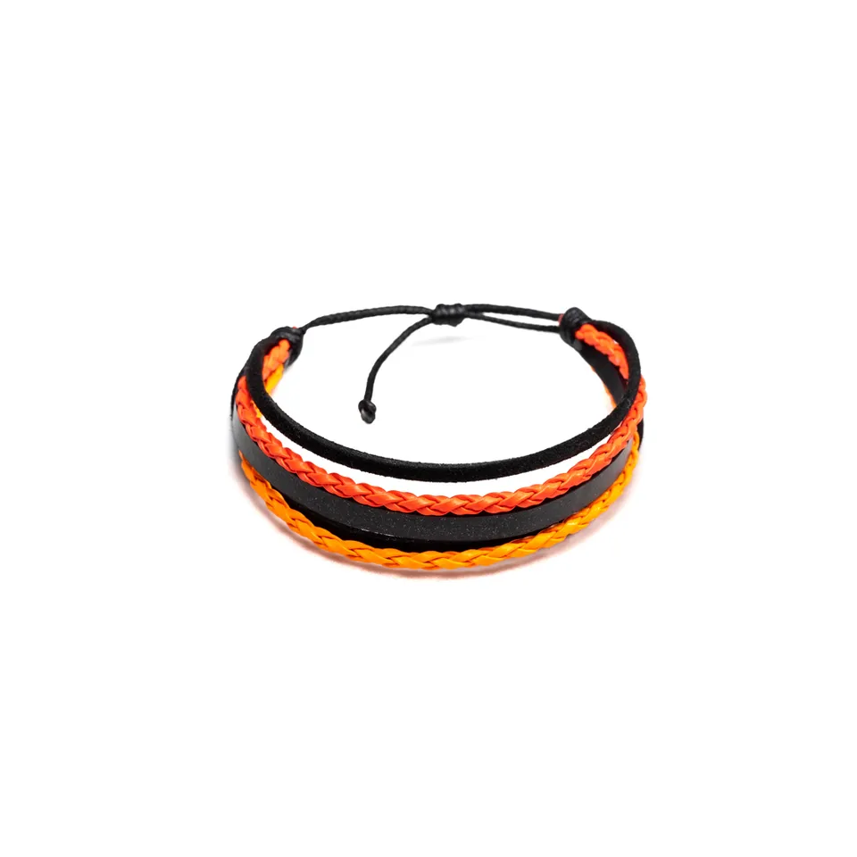 CrisFeather Virgil bratara piele unisex negru-corai reglabila