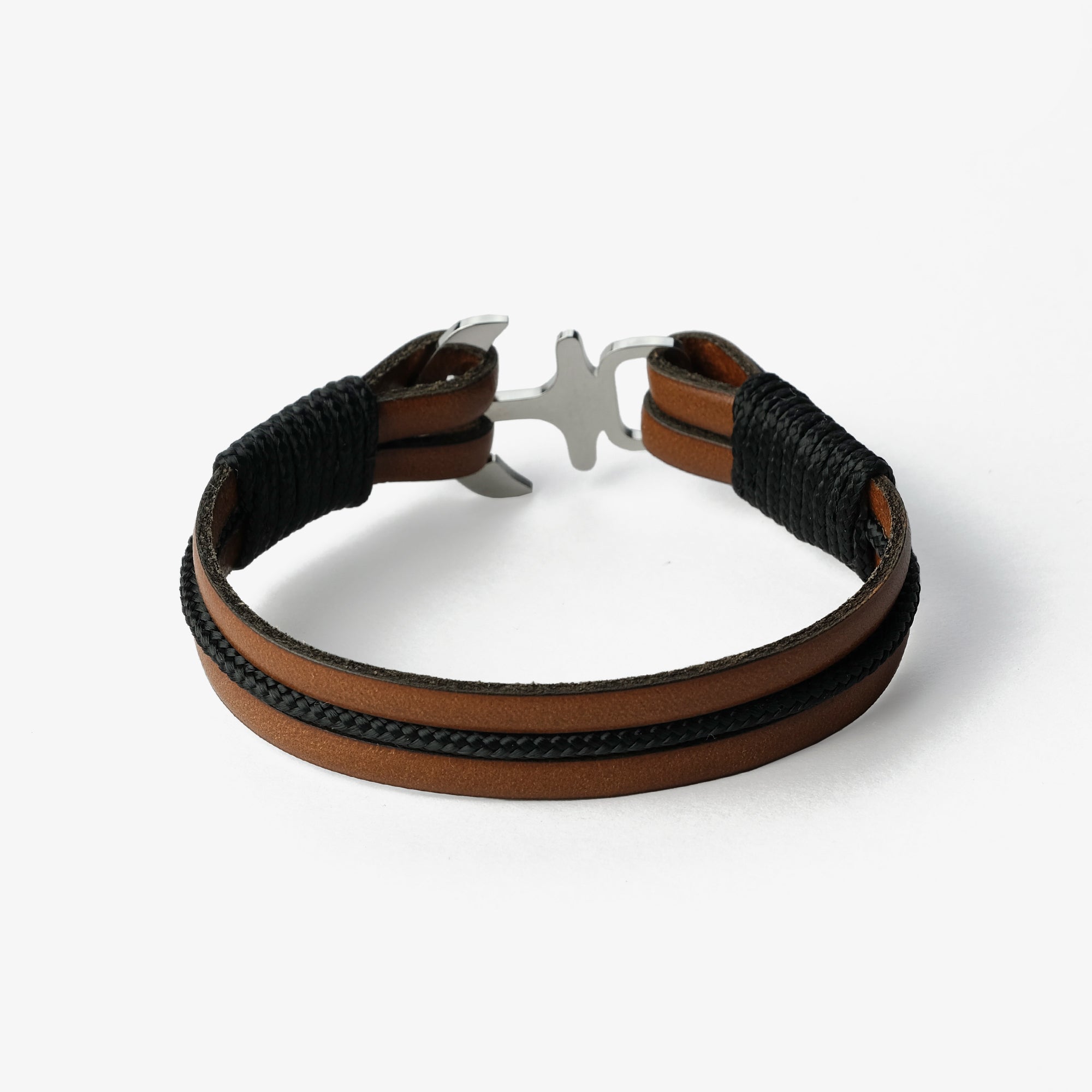 Old Skipper Seafarer Brown brățară piele maro ancoră