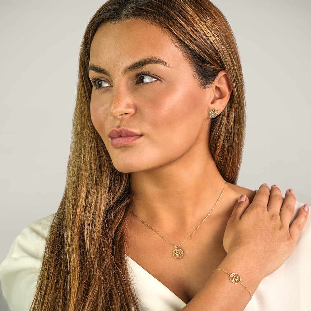 Engelsrufer Lebensbaum cercei aur 375 diamant