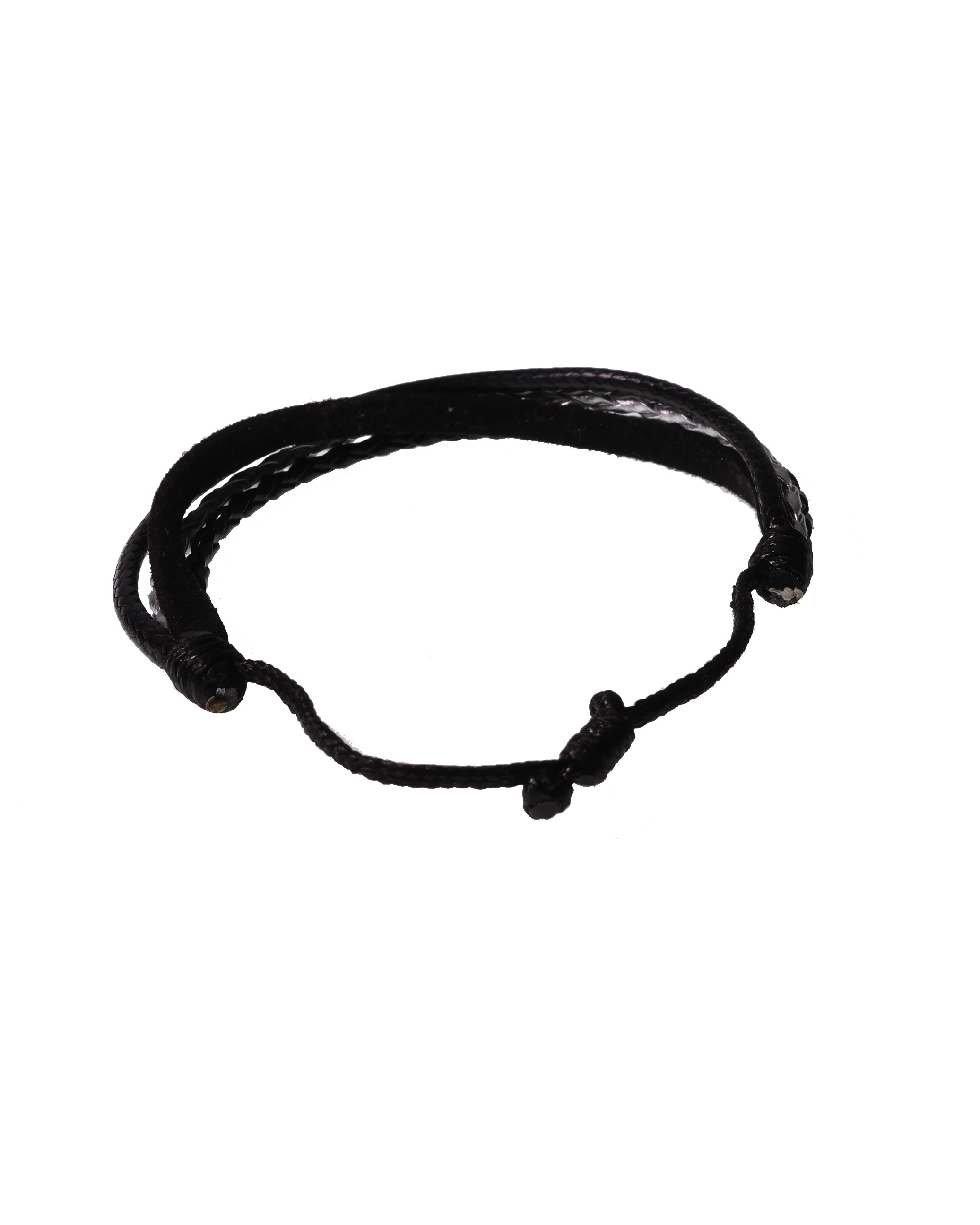 CrisFeather MagicSpot brățară piele negru-argintiu