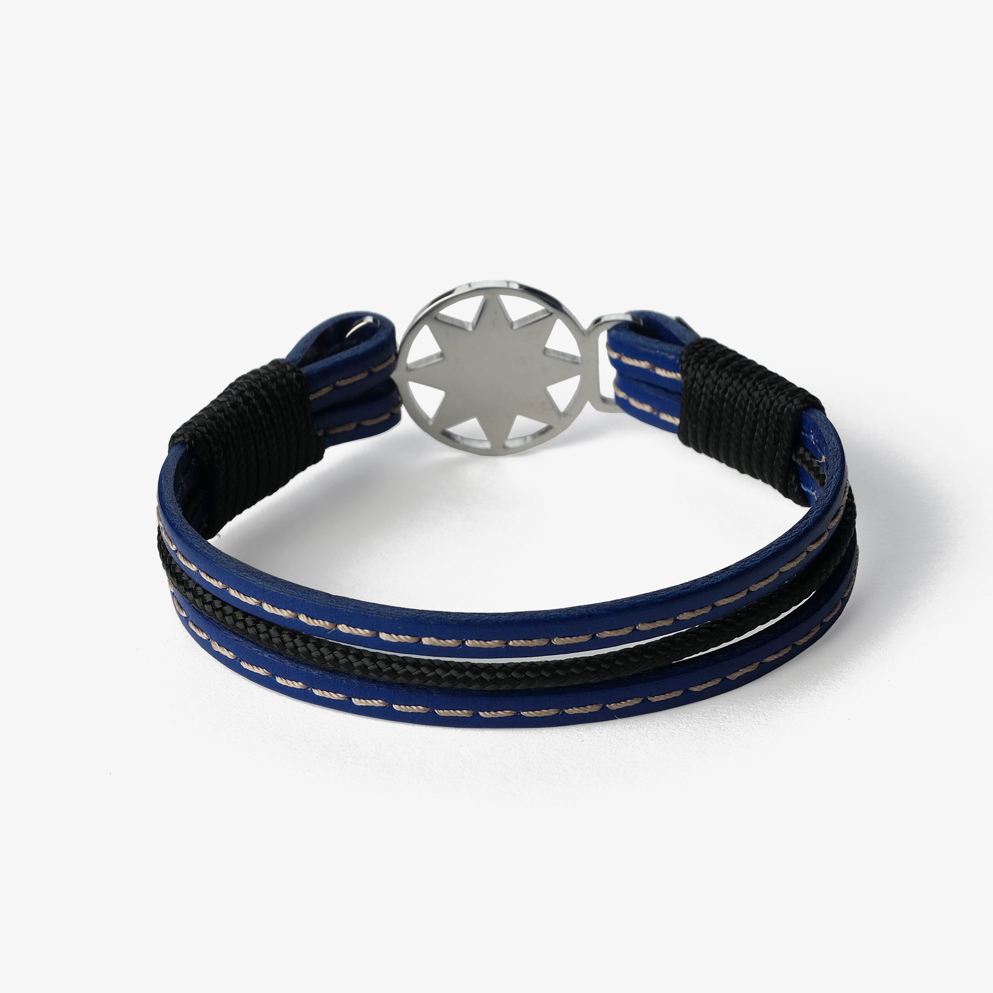 Old Skipper Azure Waters brățară piele stea nordului albastru